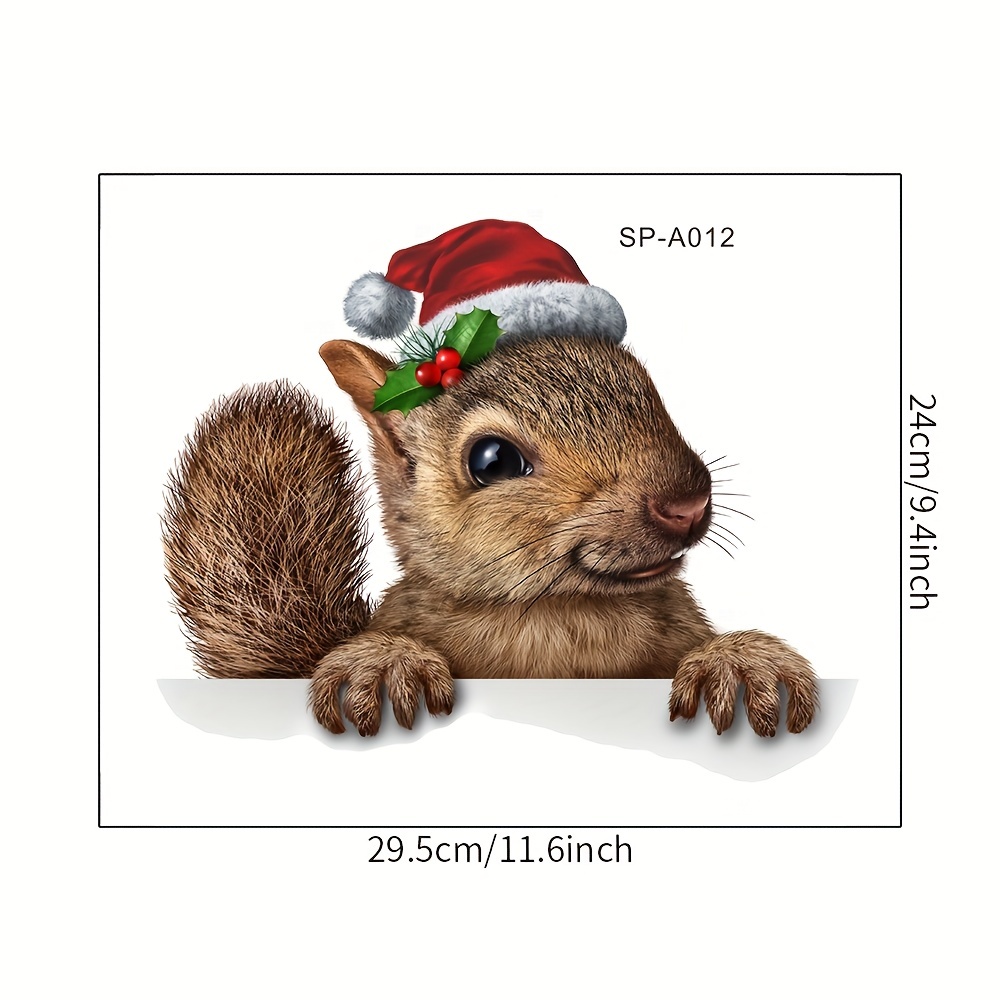 TEMU 1pc Patterned Toilet Lid Decorative Sticker With A Christmas Hat