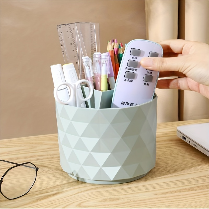 Desktop Rotary Round Storage Box Large Capacity Stationery - Temu