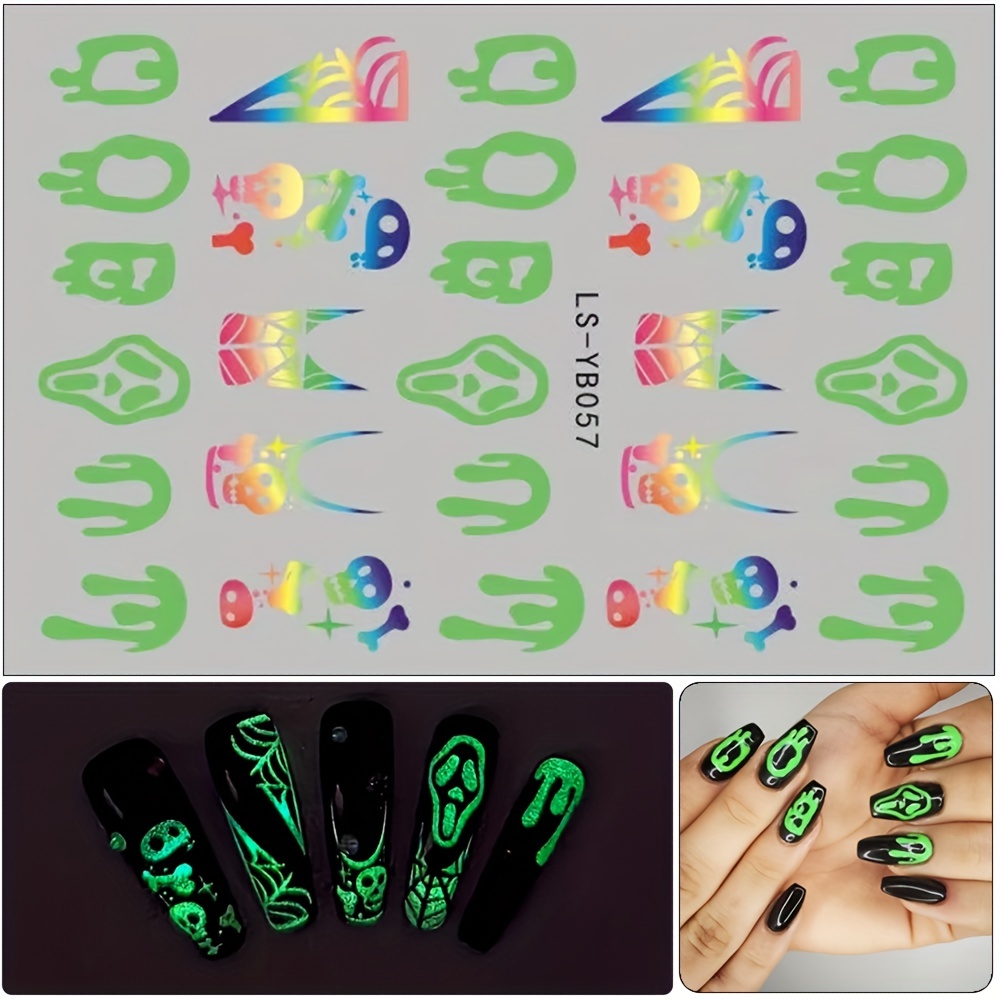 Designer Nail Sticker Luminous Fashion House - Glow In The Dark