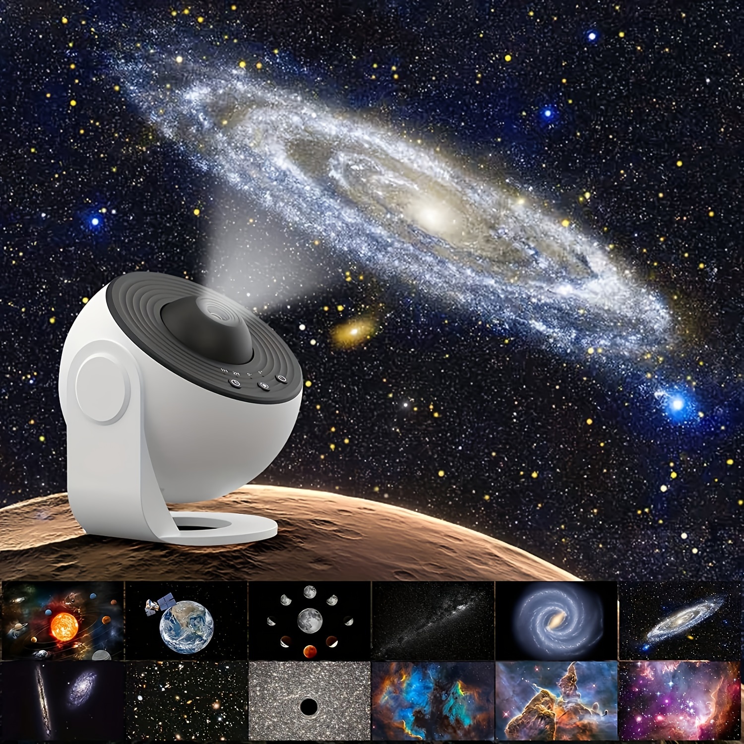 USB Alimenté 12 En 1 Galaxy Night Light 360° Rotation Planétarium