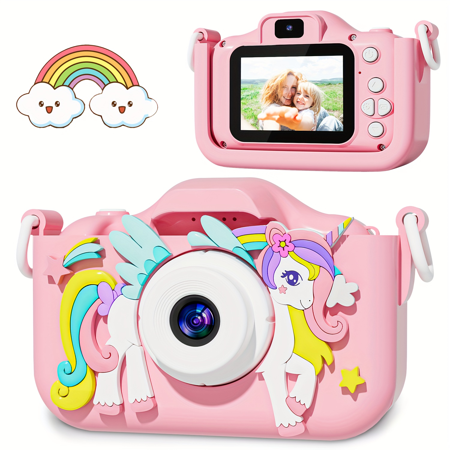 Seckton Upgrade Caméra selfie pour enfants, cadeaux d'anniversaire de Noël  pour filles de 3 à 9 ans, caméras vidéo numériques HD pour tout-petits,  jouet portable pour fille de 3 4 5 6