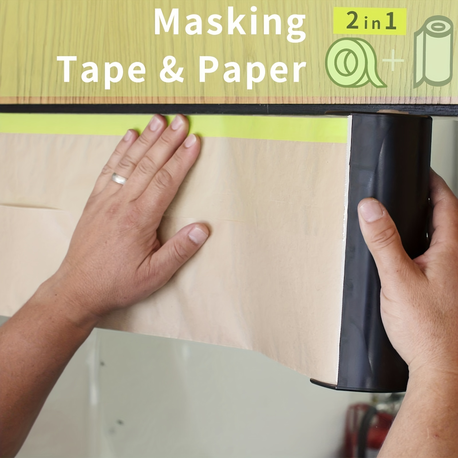 Pre-taped Masking Paper For Painting-tape And Drape Painters Paper, Paint  Adhesive Protective Paper Roll For Covering Skirting, Frames, Cars And Auto  Body Temu Canada