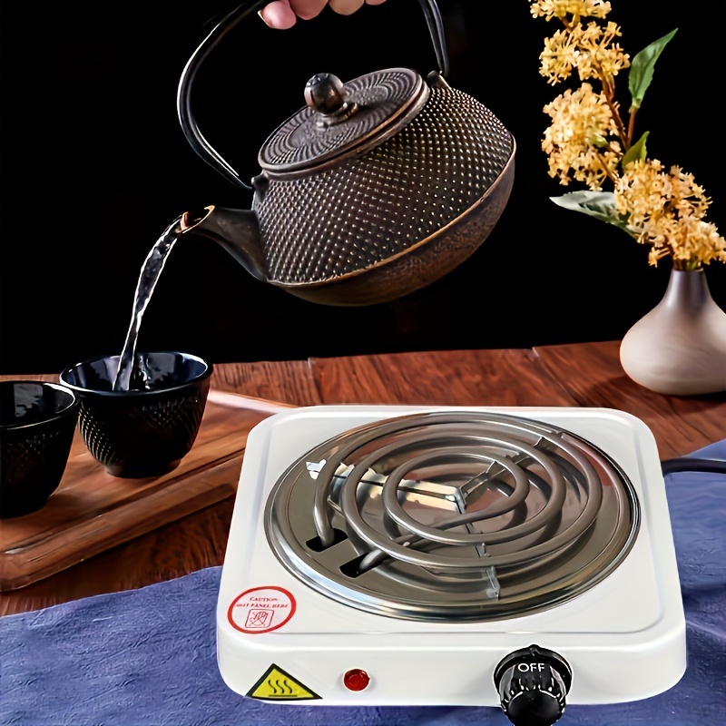 Tebru Portable Electric Stove,1000W Household Mini Portable Electric Stove  Heater Heating Plate for Coffee Tea White, Electric Heating Plate 110V 