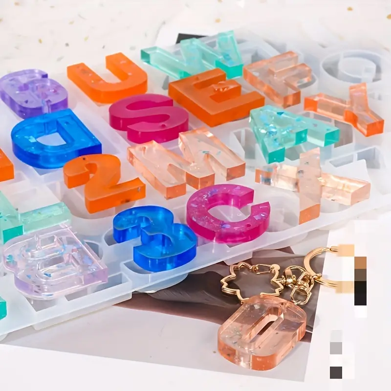DIY Resin Alphabet Keychain Molds & Hole for Epoxy Letter Molds Art Craft