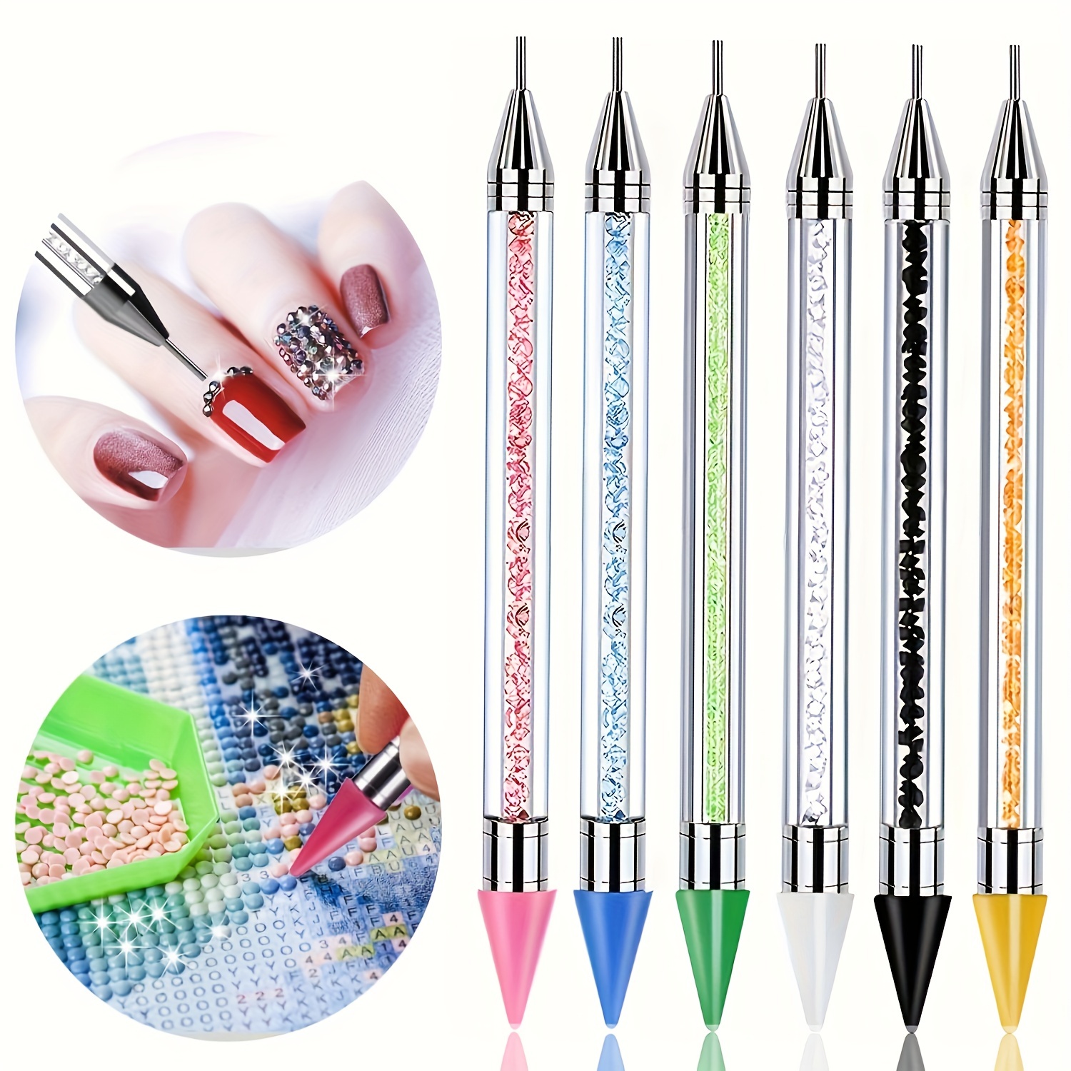 Double Head Rhinestone Picker Pen, Nail Art Wax Pen For Rhinestones Pick  Up, Dotting Tool For Nail Art Decoration Pen - Temu