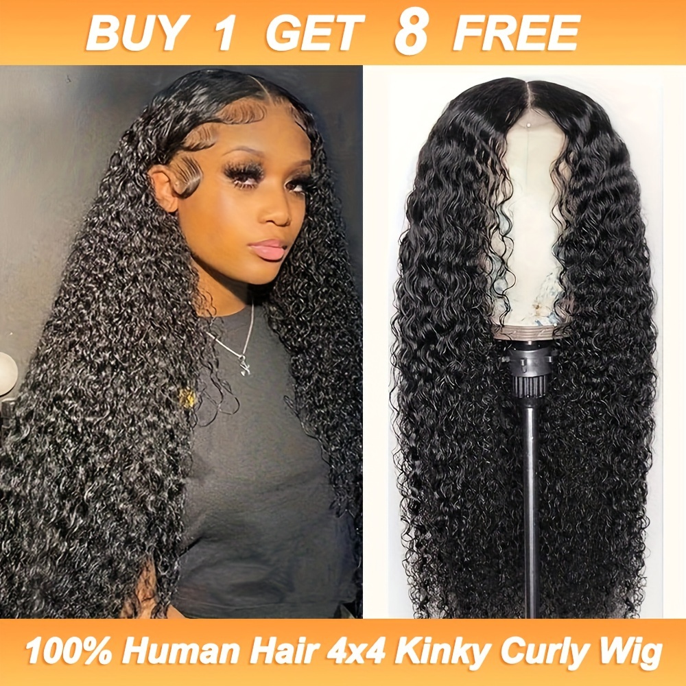 Kinky Curly Wig Transparent Lace Front Human Hair Wigs