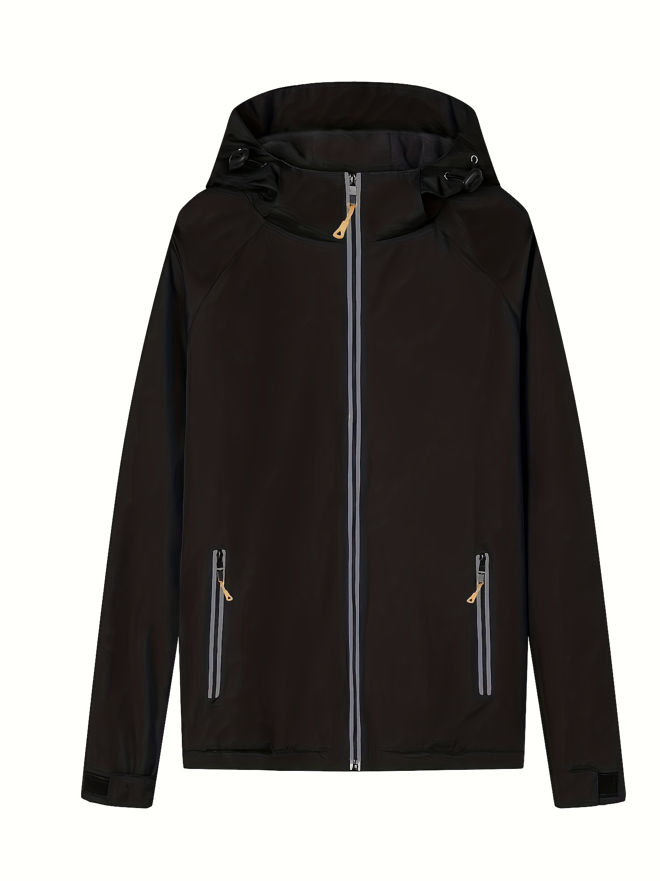 Fleece Liner Hooded Outdoor Jacket With Zipper Pockets