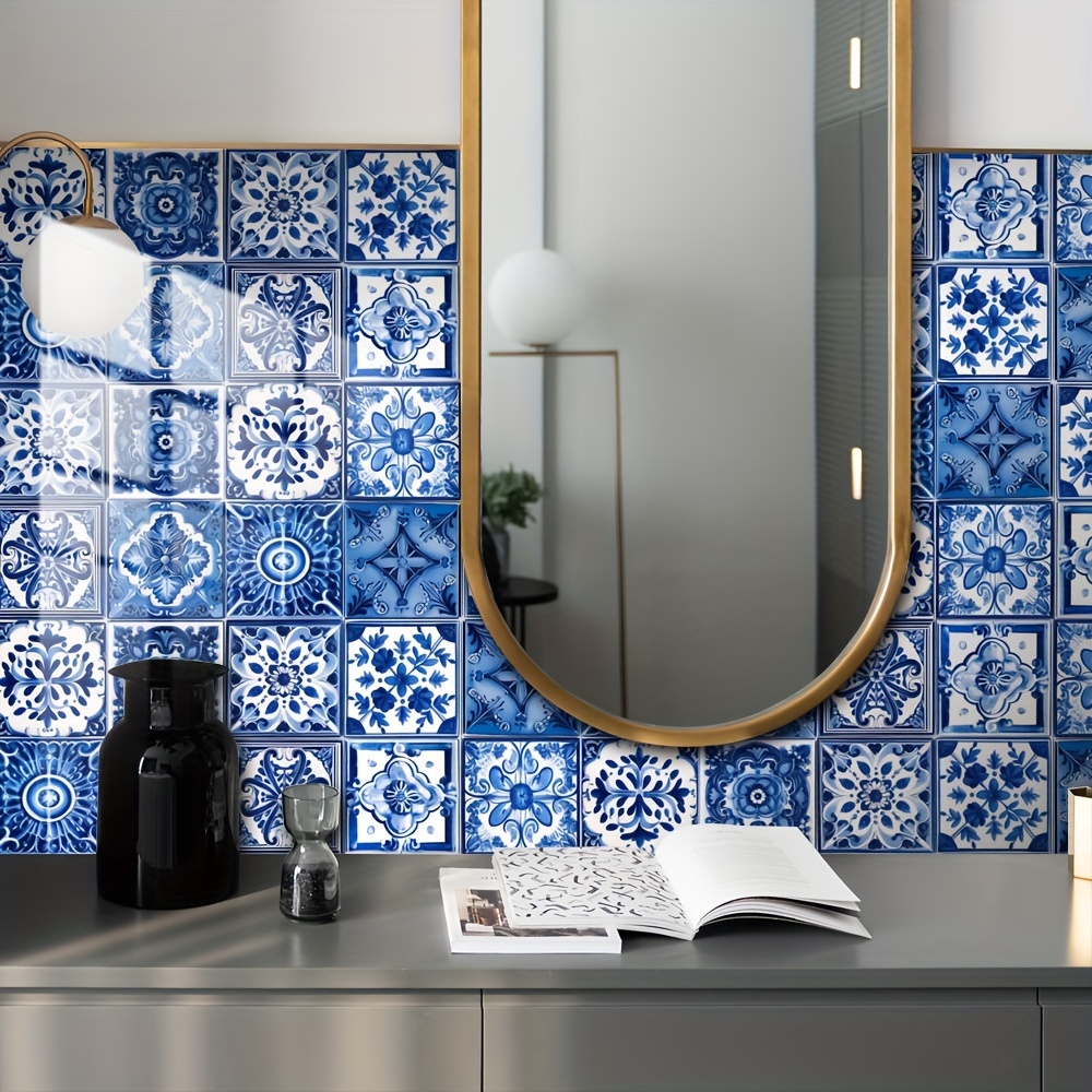 Moroccan Pattern, Twill Non-slip Kitchen Bathroom Floor Stickers