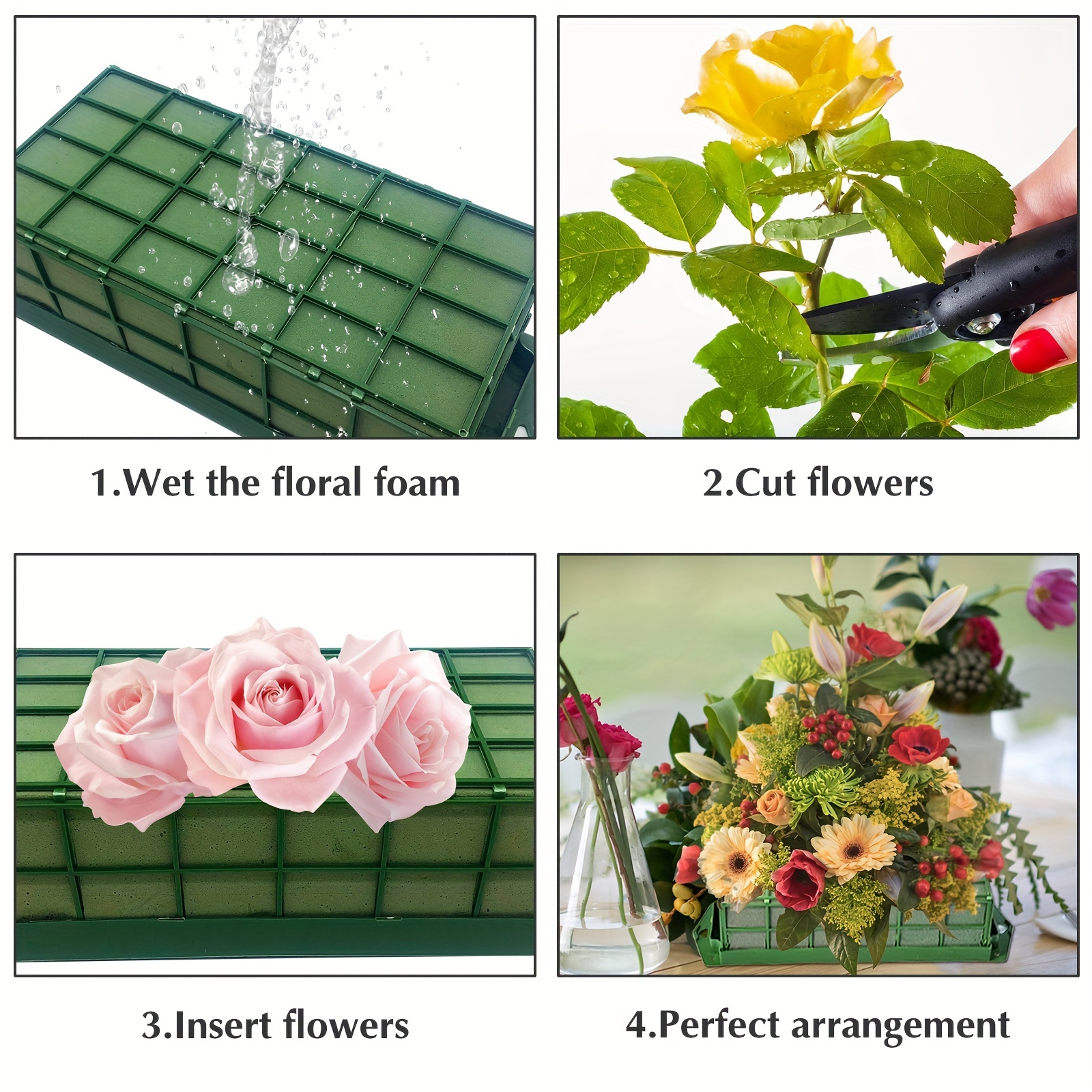 Cage Floral Foam for Flowers Square Floral Foam Cage Flower Holder with 4