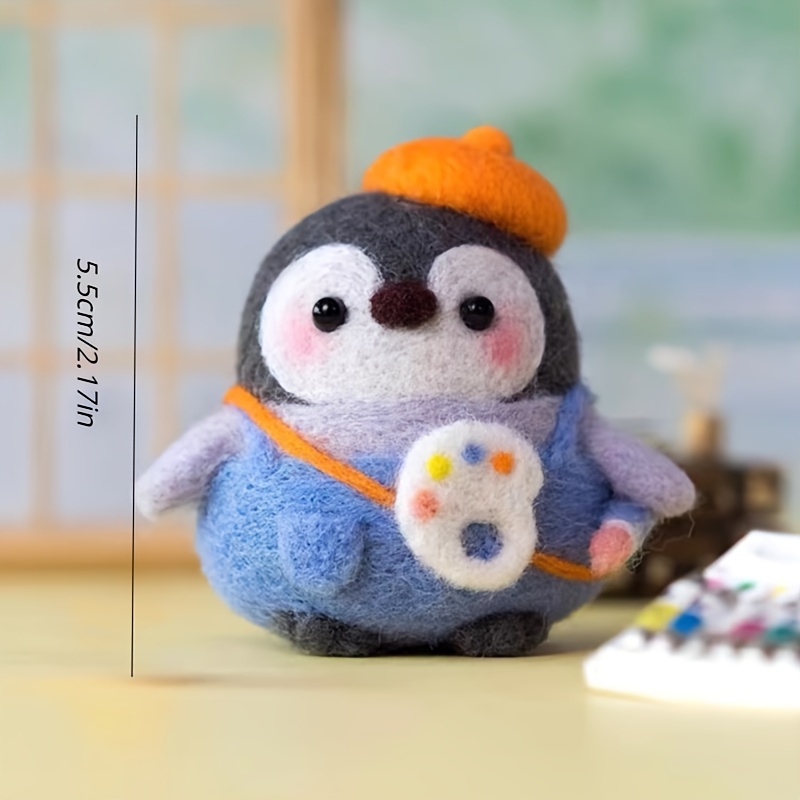 Amosfun 3 Sets Wool Felt for Beginners Needle Felting Supplies Kids Tool  Bag Animal Needle Felt Kit Wool Felting Needles Felt Penguin Kit Penguin
