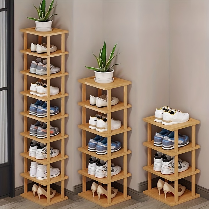 Petite étagère à chaussures empilable à 3 niveaux, organisateur de rangement  léger pour étagère à chaussures pour entrée, couloir et placard