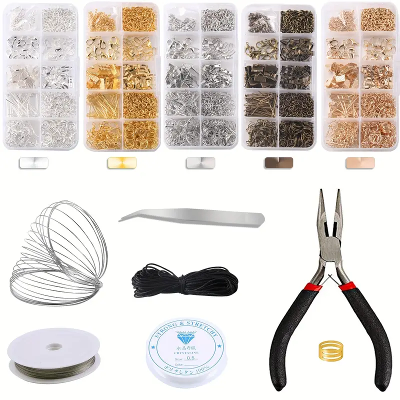 Jewelry Making Supplies Kit Diy Materials And Tools Multiple - Temu