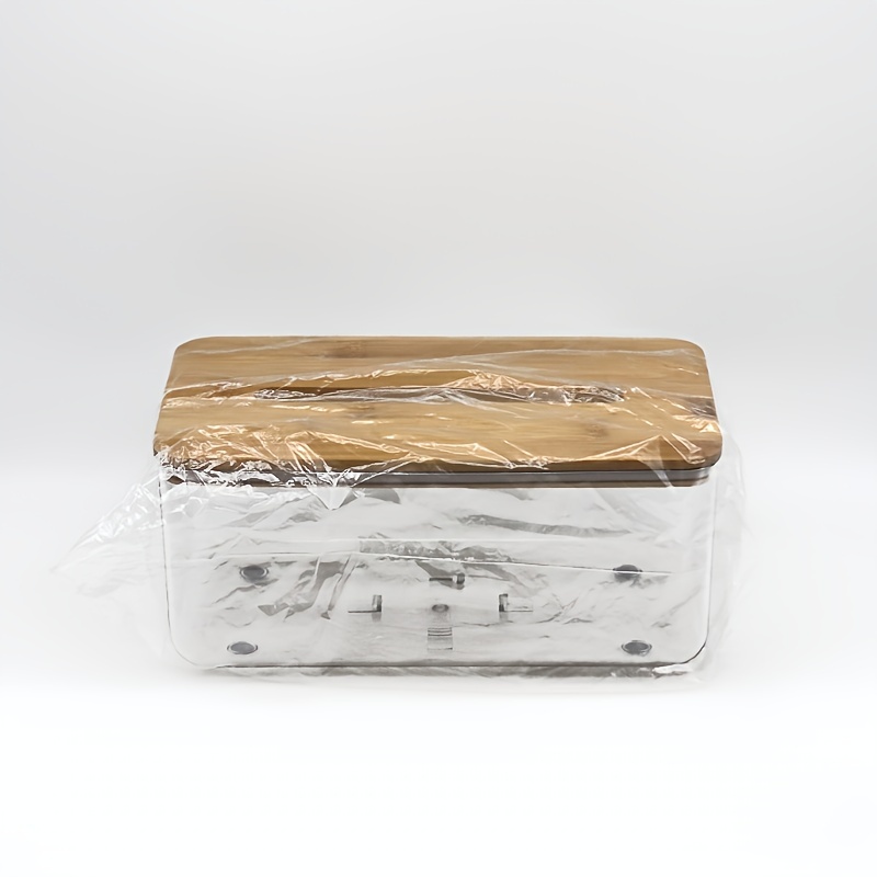 Bread Container Storage Box Dispenser Transparent With Cover Case