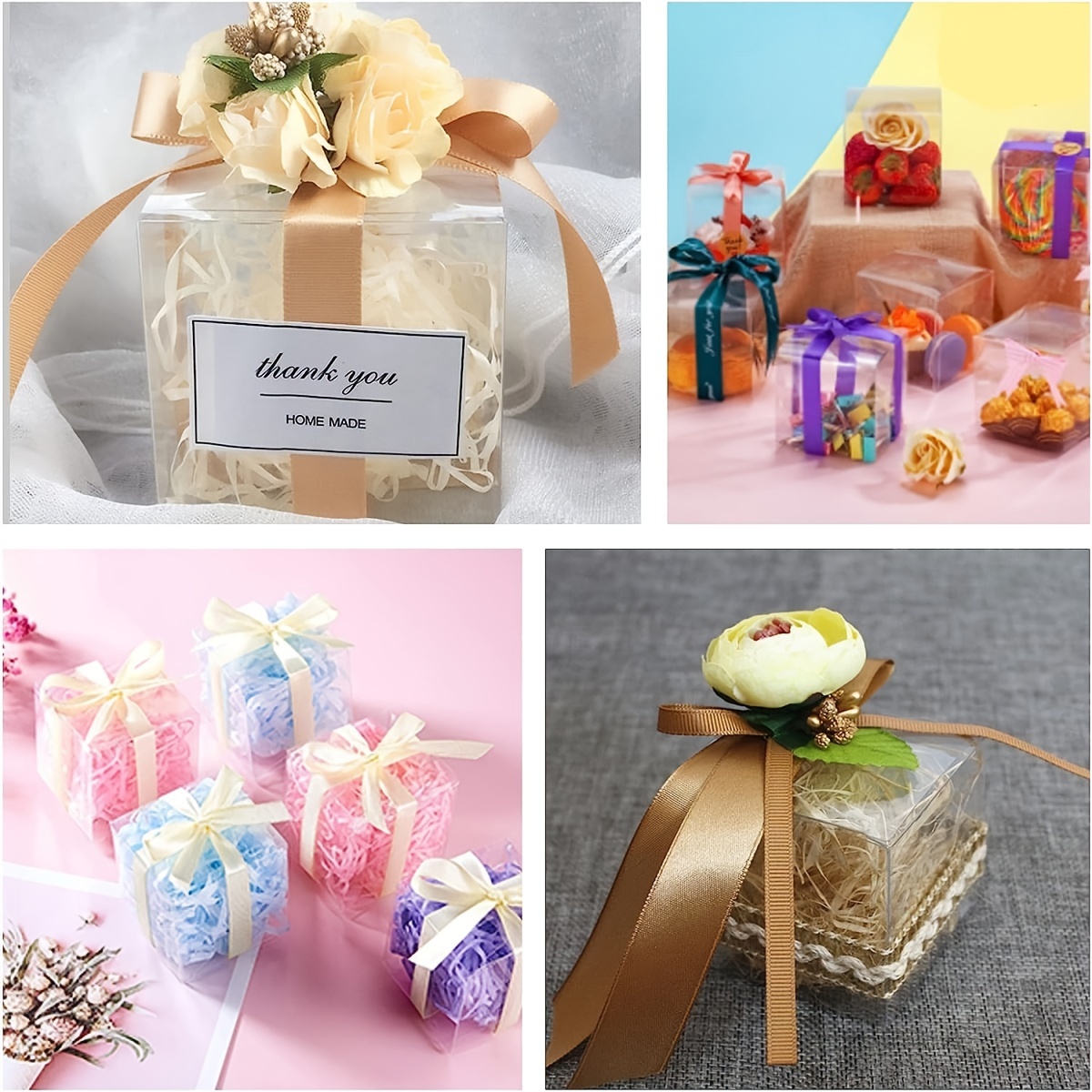 Clear Cube Candy & Favor Boxes - Box and Wrap