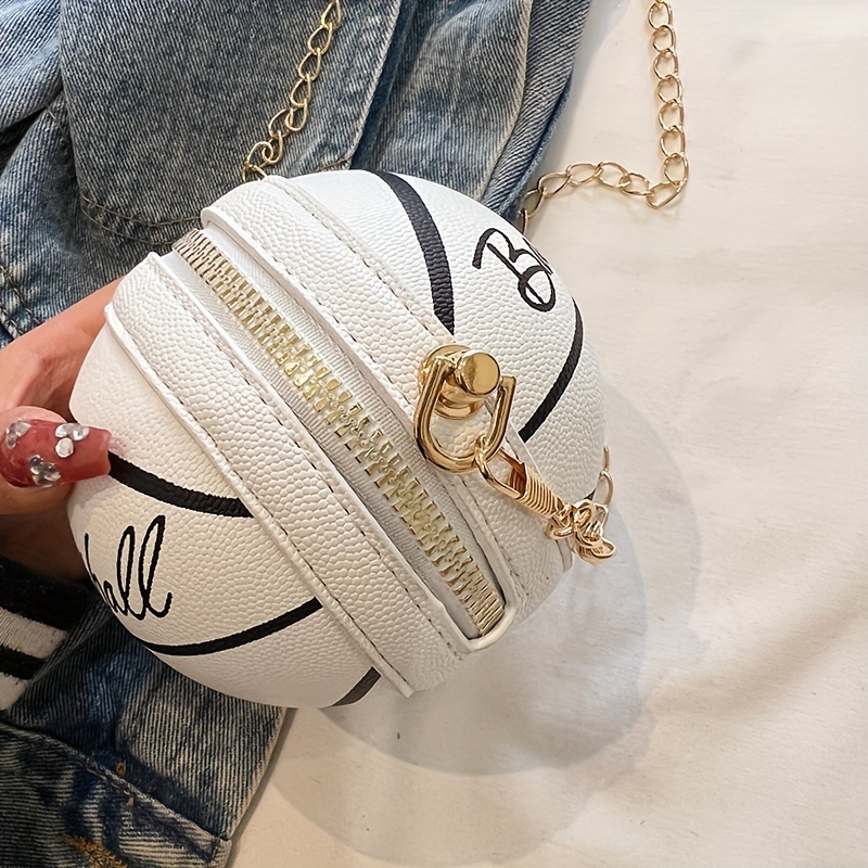 Women's Shoulder Bag PU Novelty Bag Basketball Shaped Chain Bag