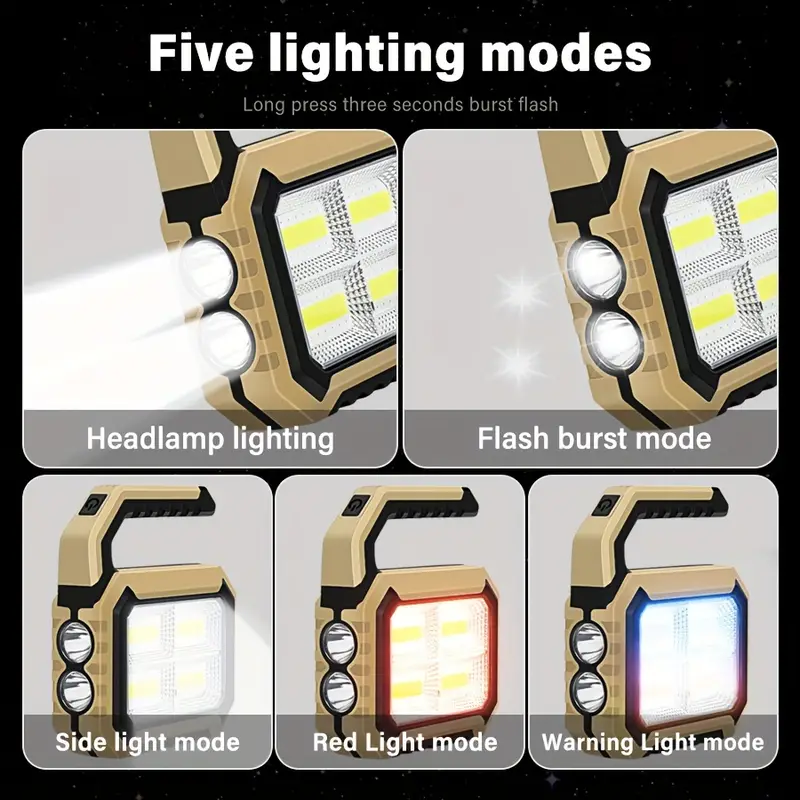 1pc LED Multi Light Source Portable Lights, USB Charging Flashlight, Outdoor Camping Searchlight, Can Charge Mobile Phones, Emergency Lighting Searchlight details 3
