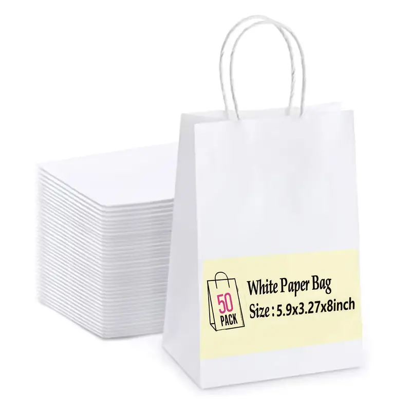 Small Gift Bags White Bulk Small Size Kraft Paper Bags - Temu