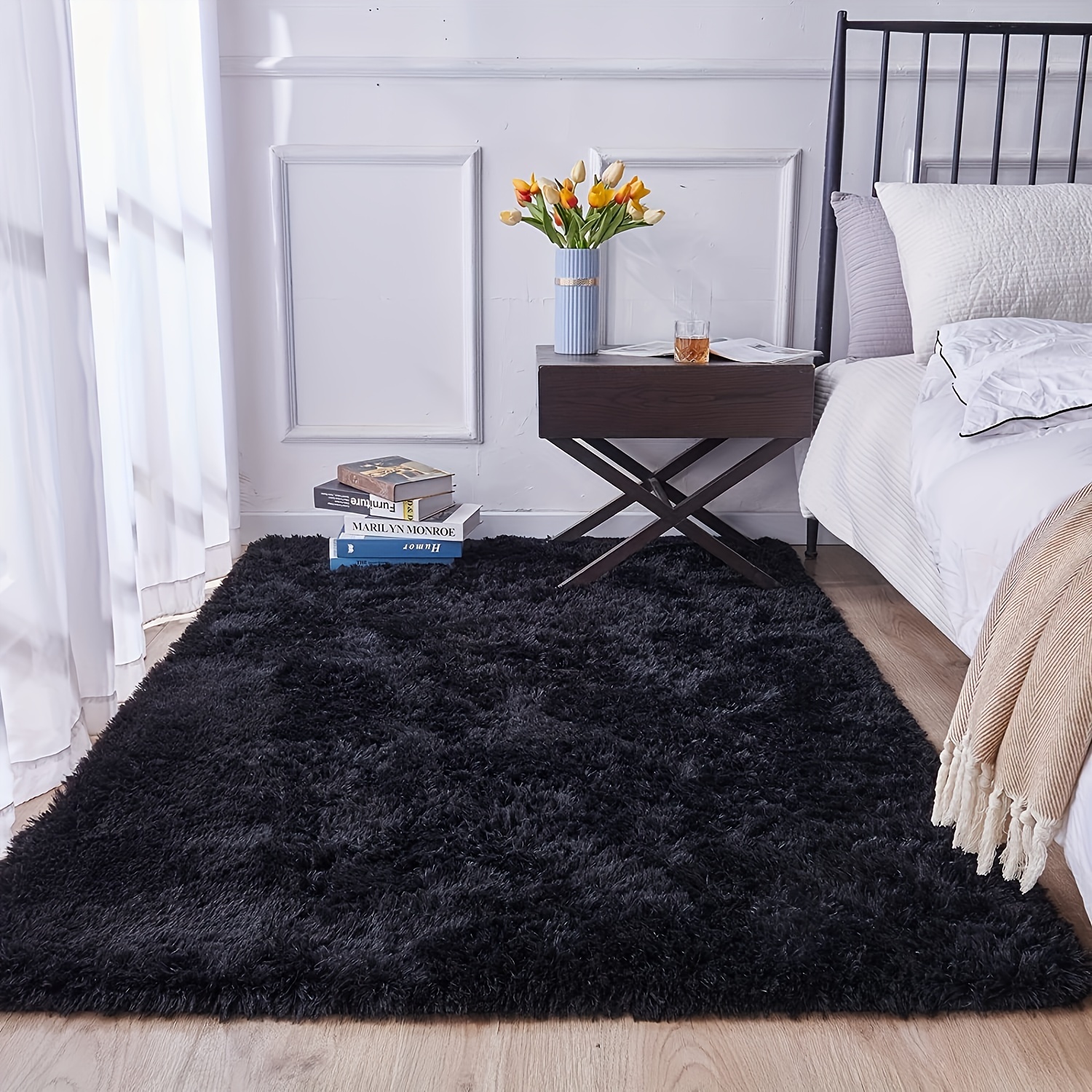 Tappeto decorazione camera letto,Tappeto lavabile grigio nero giallo  inchiostro Design camera da letto accessori moderni,tappeto per soggiorno