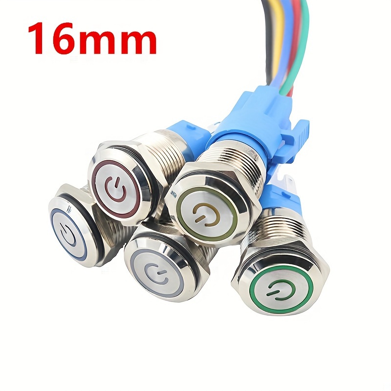 NEW 4 Gang Switch Panel Blue Light DC 12V 16A Stainless Steel Button Switch  For