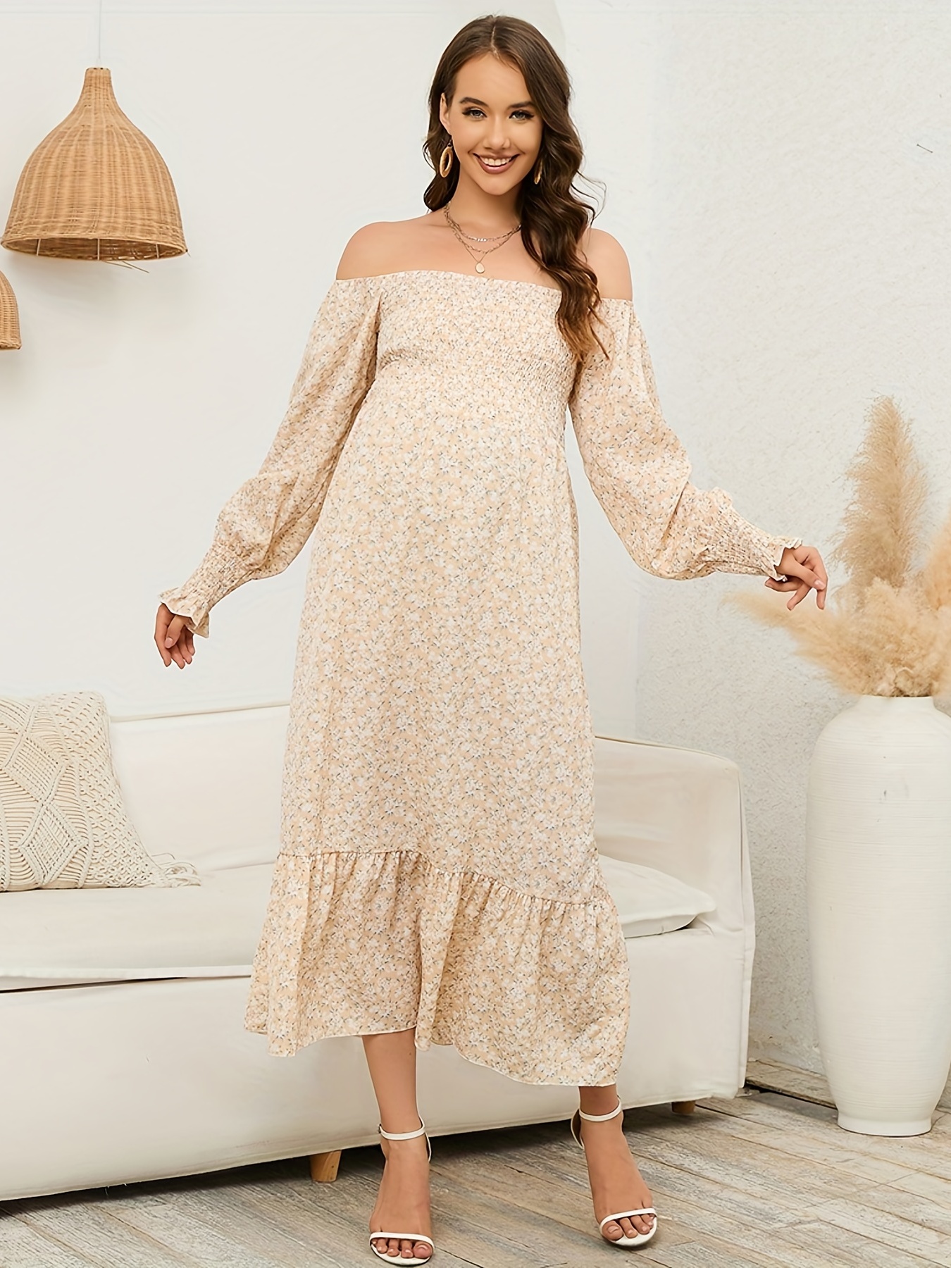 Off the Shoulder Maternity Dress