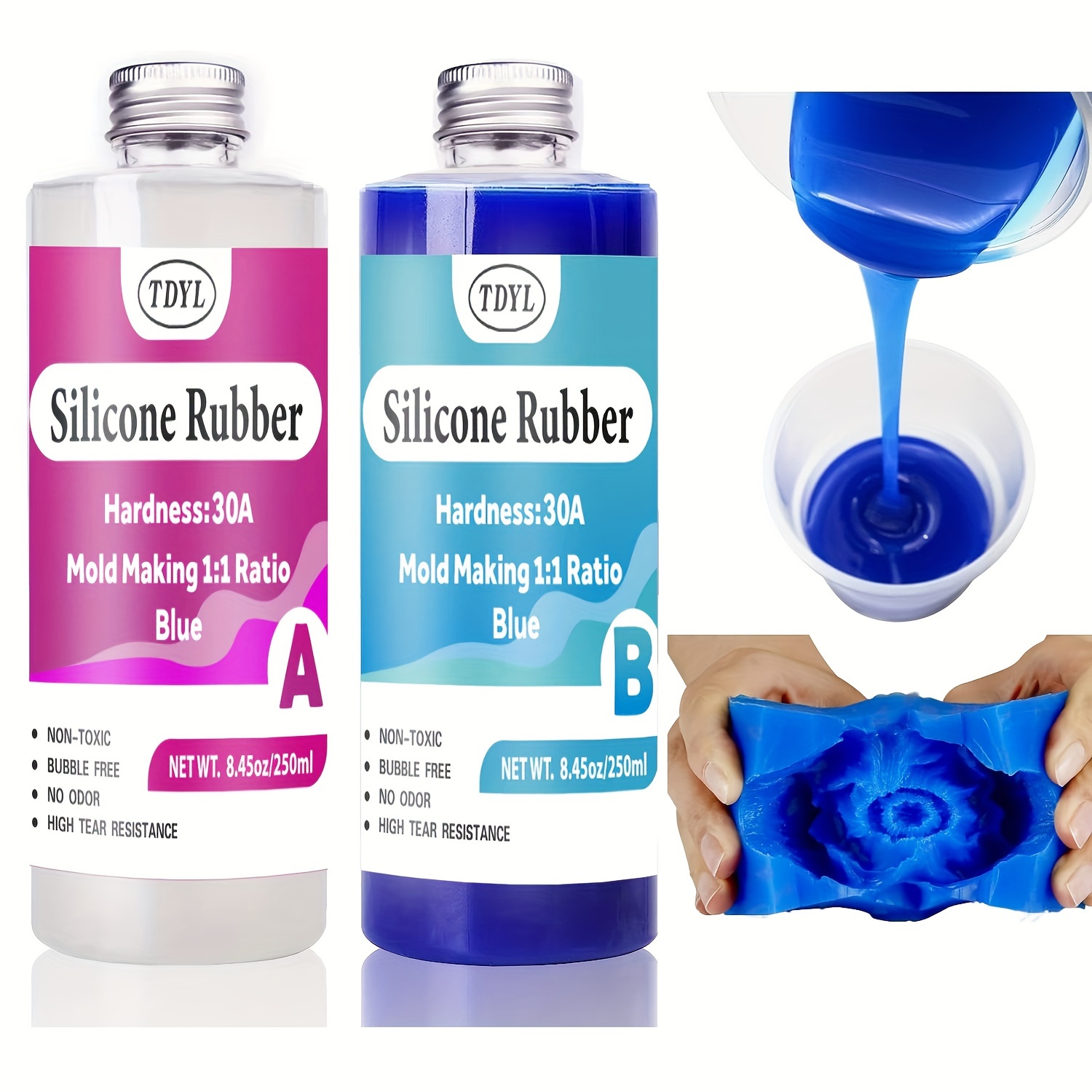 2 Bottle Resin Making Kit Liquid Silicone Rubber Non toxic - Temu