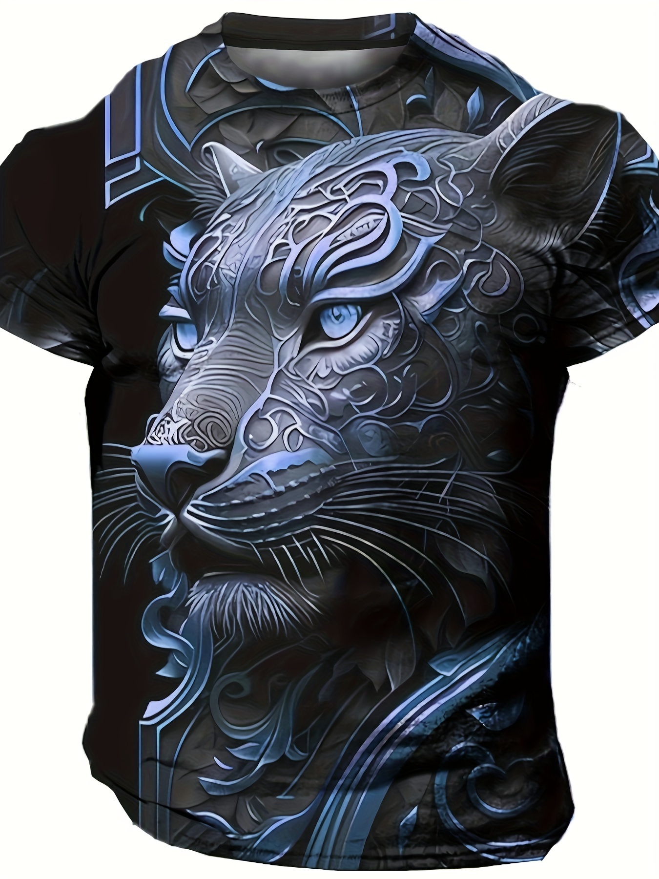 Camiseta Manga Corta Niños Estampado Tigre León Leopardo. - Temu