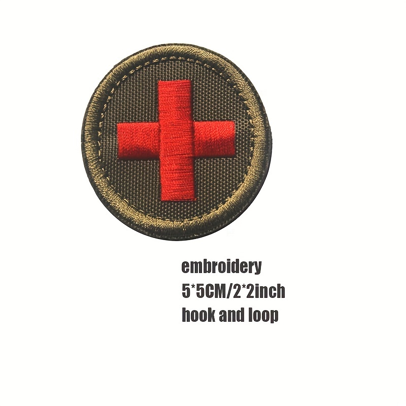 Reflective Medical Cross Morale Patch Hook And Loop,Emblem Embroidery  Badge,First Aid Medic Rescue Military Tactical On Backpack