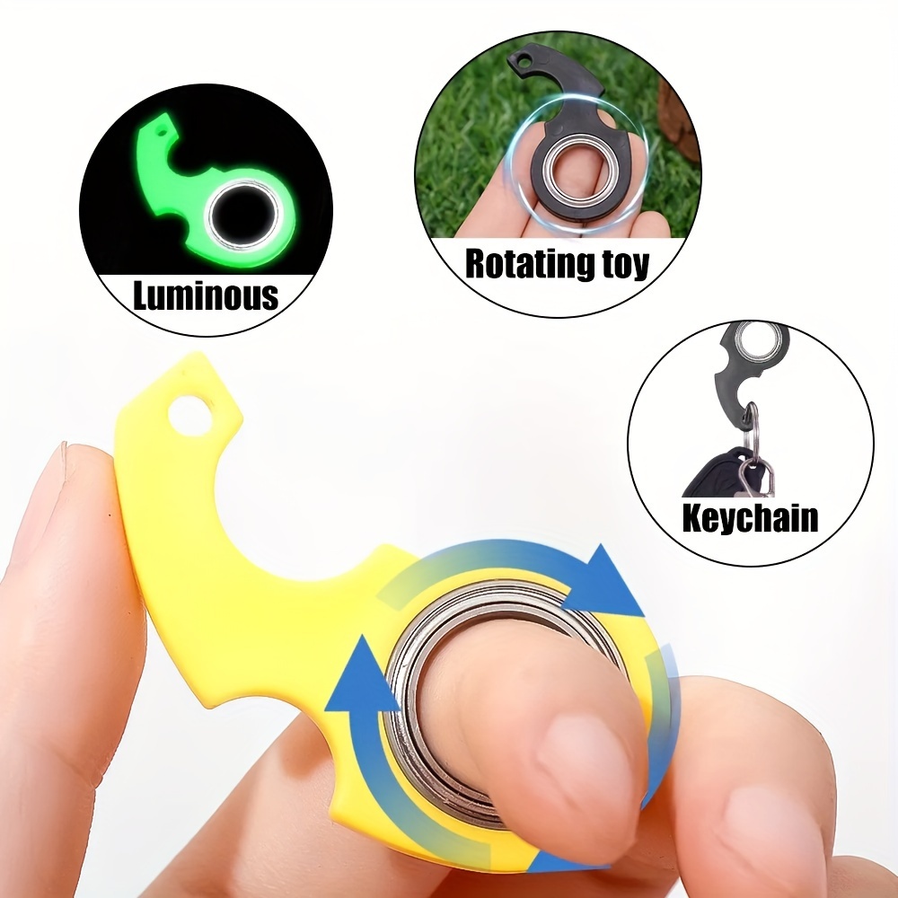 1pc New Style Fingertip Spinning Unzip Keychain Keychain Fidget Spinner  Anti-anxiety Toy Spinning
