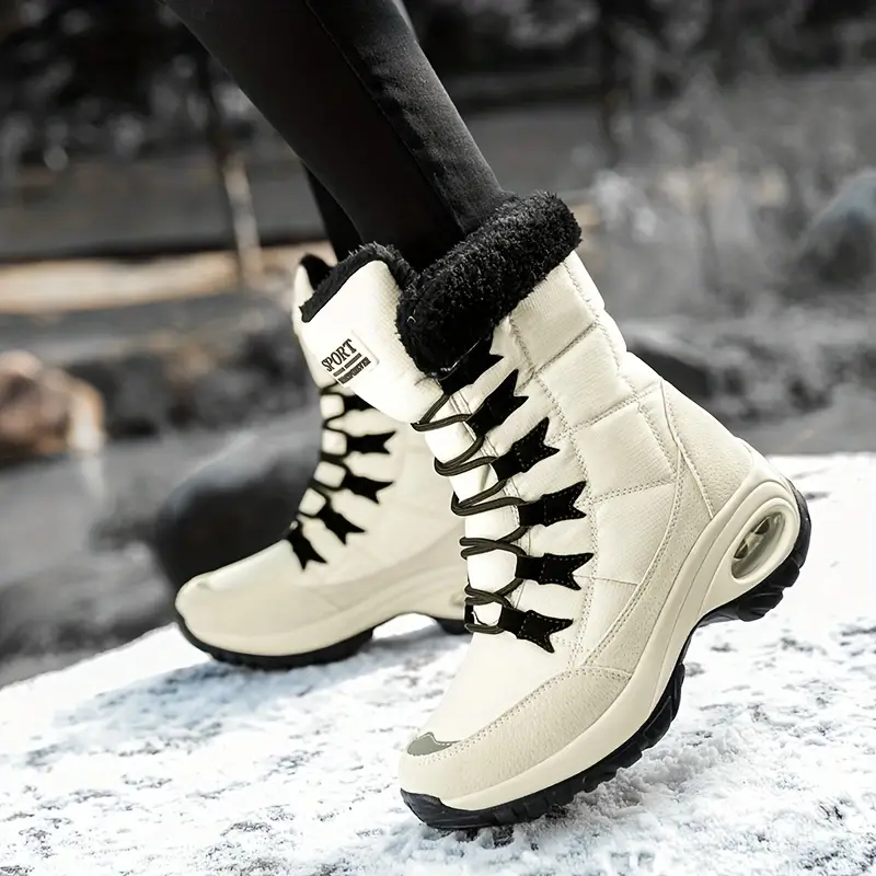 womens mid calf winter boots waterproof warm faux fur lined non slip snow boots womens footwear details 2
