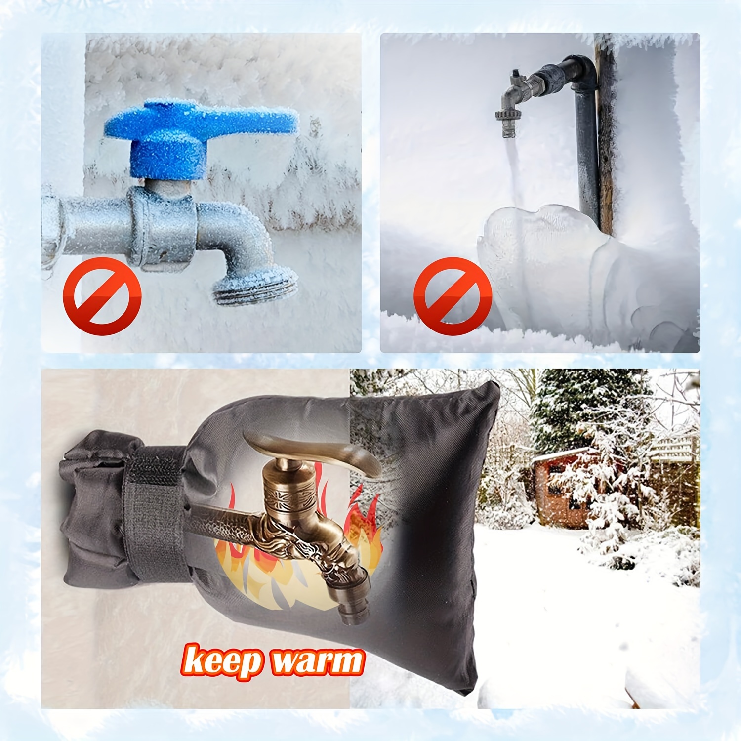 Outdoor Faucet Cover,Outdoor Winter Faucet Protector, Spigot Cover Water  Faucet Socks for Freeze Protection,Waterproof Faucet Insulation,Yard Faucet