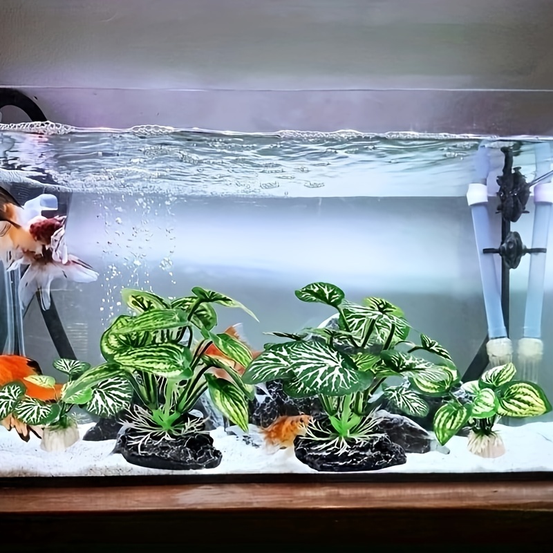 4pcs Set Aquarium Plant Fish Tank Decorations And Small Soft Artificial  Silk Plant For Hiding Fish And Reptiles, Shop The Latest Trends