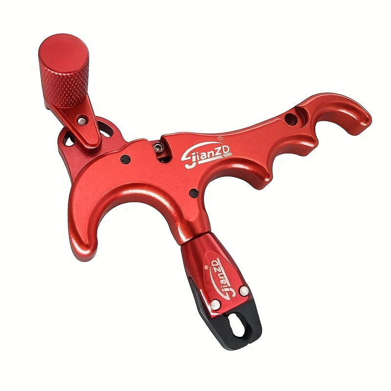 360 rotating archery thumb release for compound bow 4 finger design for improved accuracy and control red