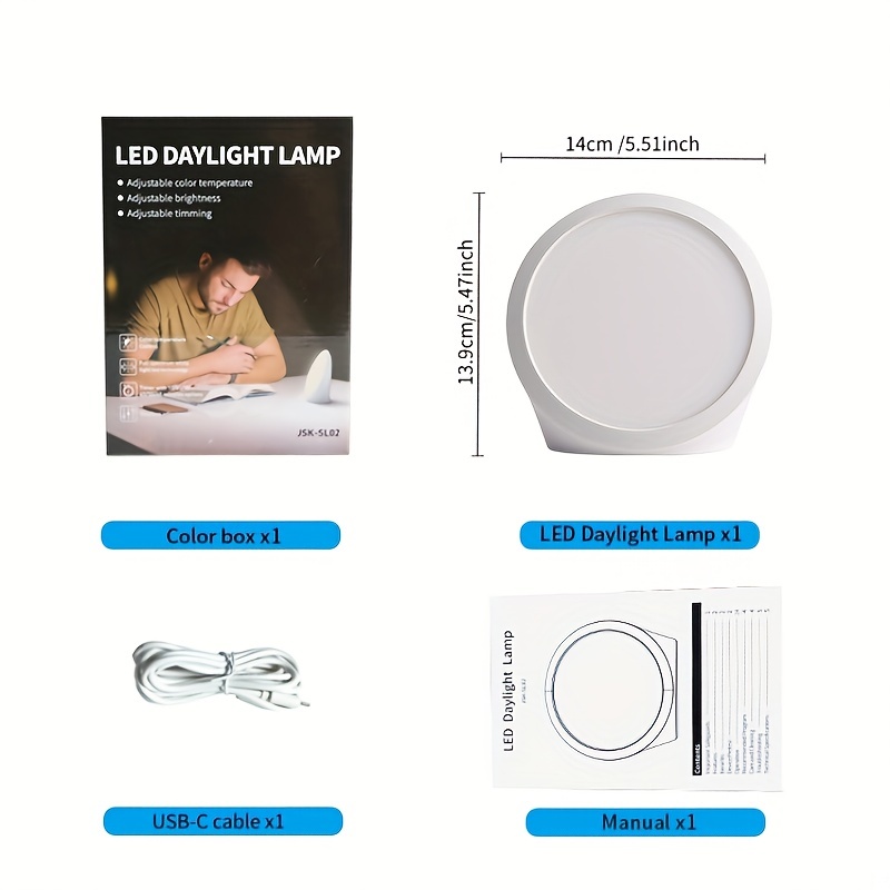 Trayvespace Lampe Luminothérapie, Lampe Luminothérapie 10000 Lux Sans UV  avec 3 Couleurs de Lumière, Lumière Luminothérapie avec 9 Luminosités