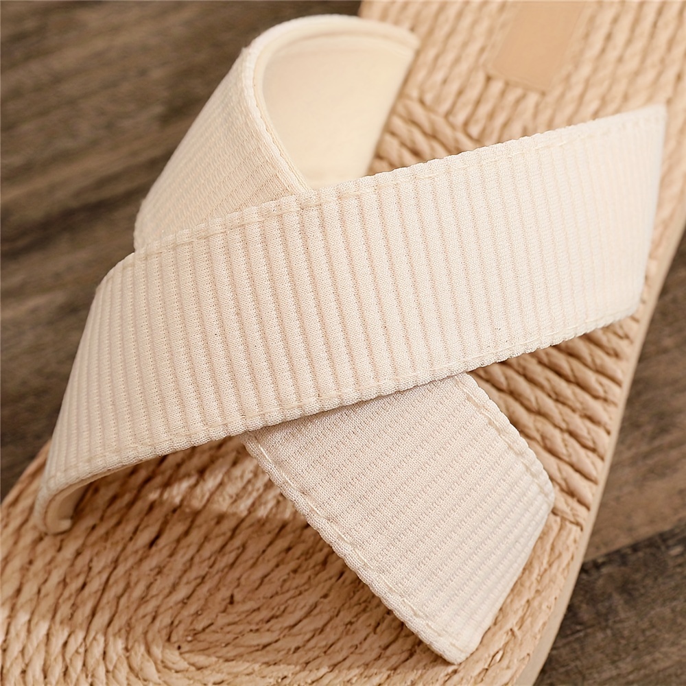 Women's Cross Strap Wedge Sandals Slip On Platform Shoes