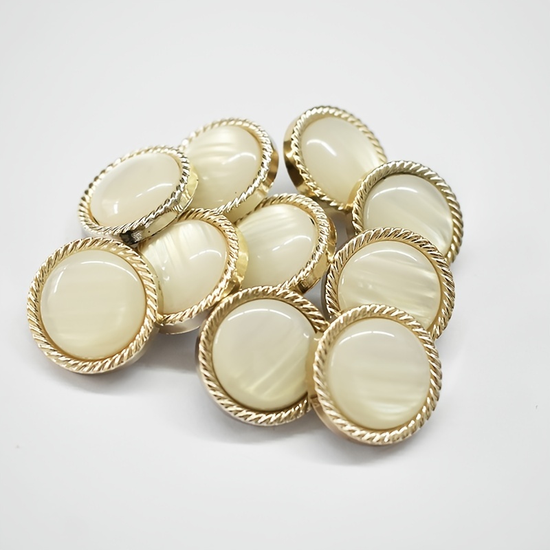 10pcs Metal Buttons Flat Plain Shank for DIY Crafts