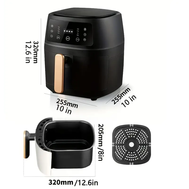 Outdoor travel, household air fryer, large capacity, intelligent, oil-free,  small, multifunctional and fully automatic new
