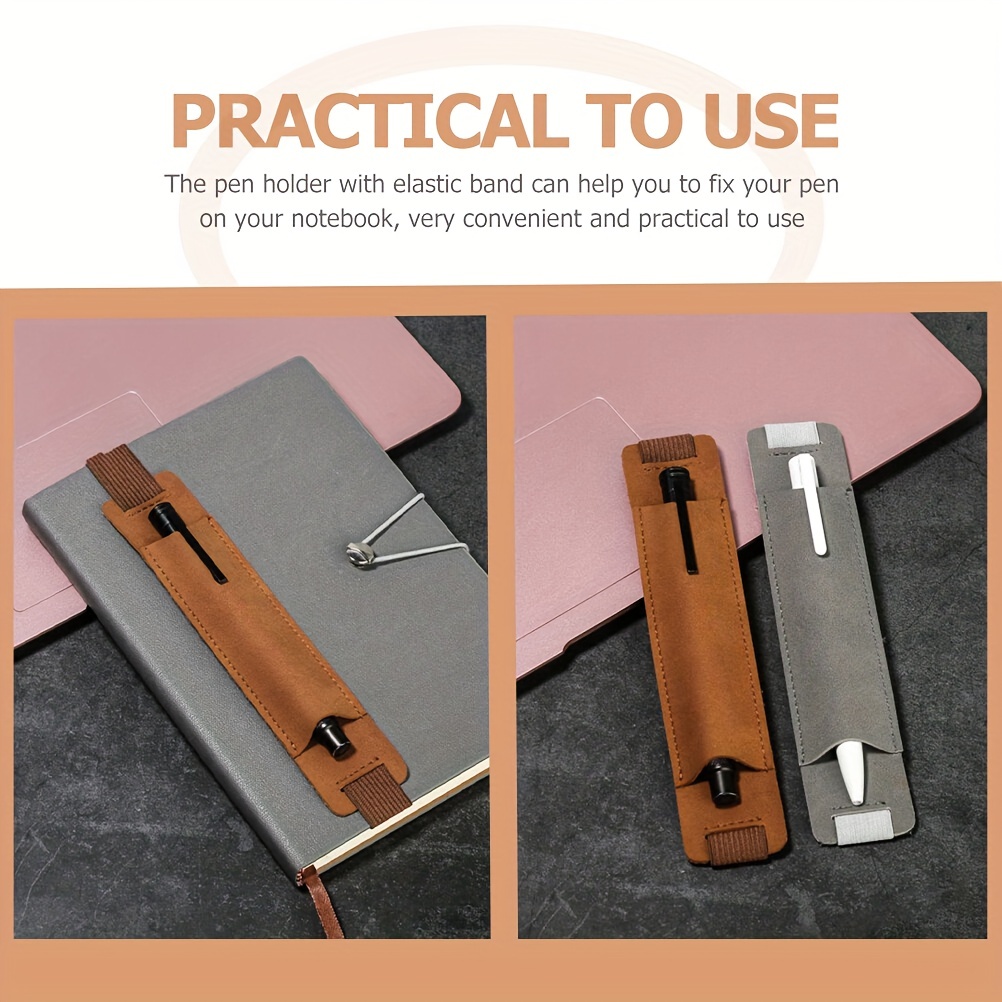Faux Leather Adjustable Elastic Band Pen Holder Pen Pouch - Temu