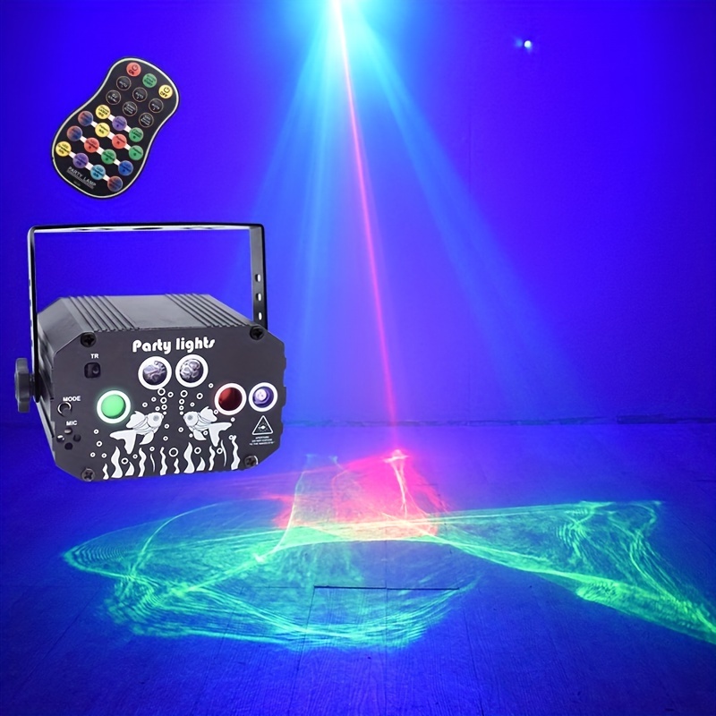 1pc DJ Party Light Stage Laser, Northern Lights Effect RGB Sound Activated  Disco Strobe Lights With Remote Control, Music Show Projector Indoor