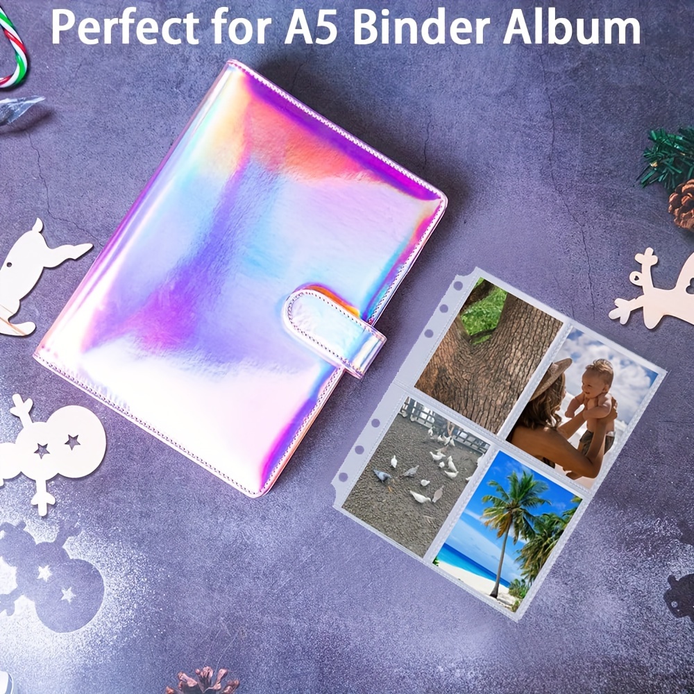 A5 Frosted 6 Ring Binder Budget Cards Storage Book Postcard Sleeves Photo  Album Photocard Page Protectors 4 Pockets - AliExpress