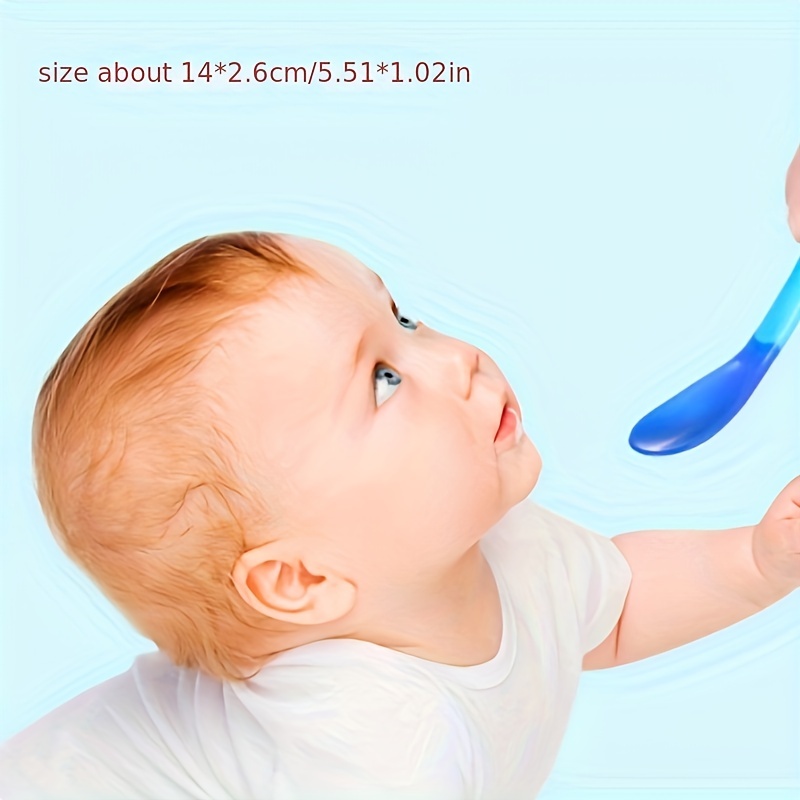 1 Cuchara Silicona Bebé Temperatura Niños Alimentación Bebé - Temu