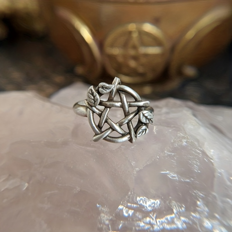 Gothic Pentagram Statement Ring Men's Jewelry