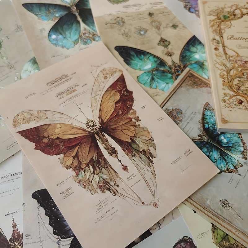 24pcs Vintage Scrapbook Paper - Scrapbook Supplies Scrapbooking Paper -  Floral Butterfly Scrapbook Paper Decorative Craft Paper Diy For Card Making  Sc