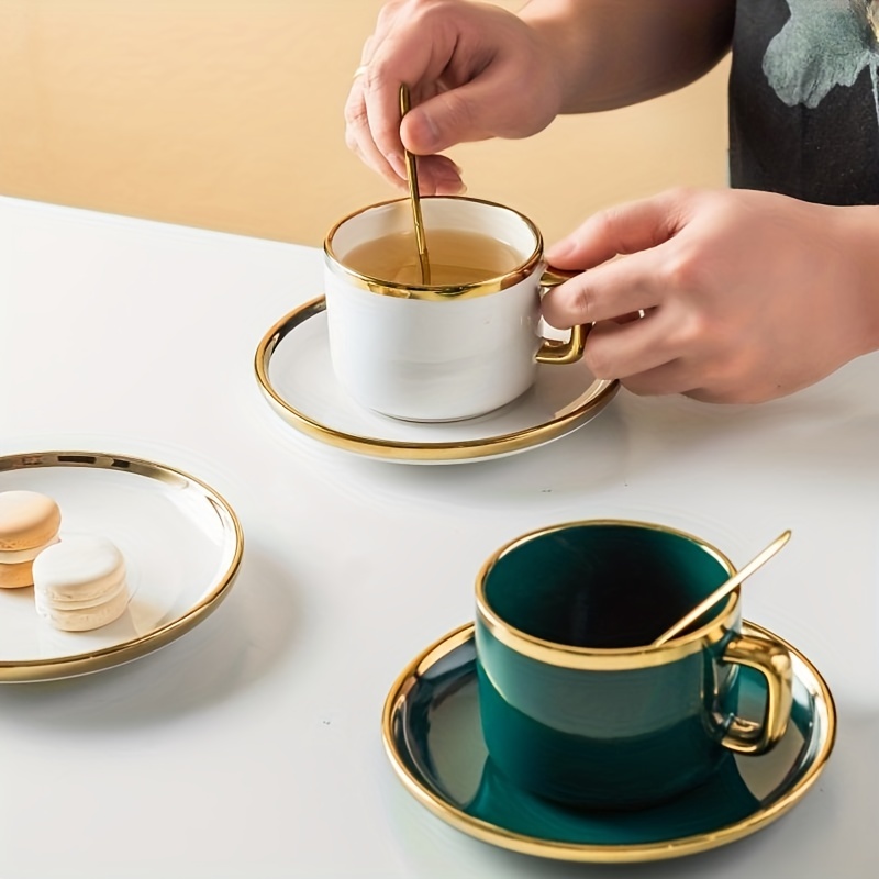 English Creative Espresso Coffee Cup Set Luxury Tableware - Temu