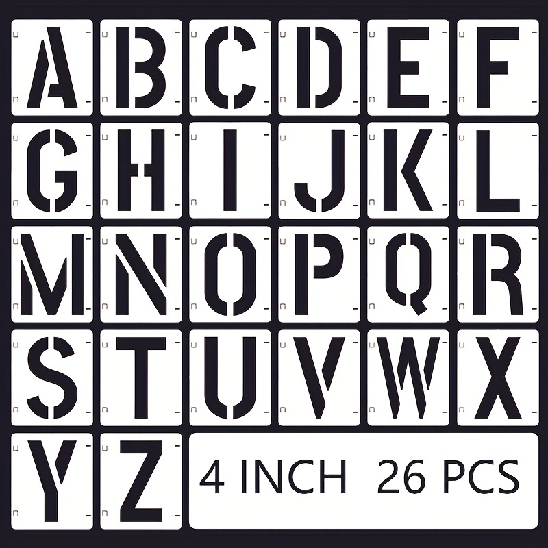 Alphabet Letter Stencils 4 Inch, 36 Pcs Reusable Plastic Letter