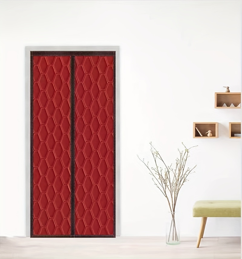 Red Oxford Cloth Winter Door Curtain Double Air Conditioning - Temu