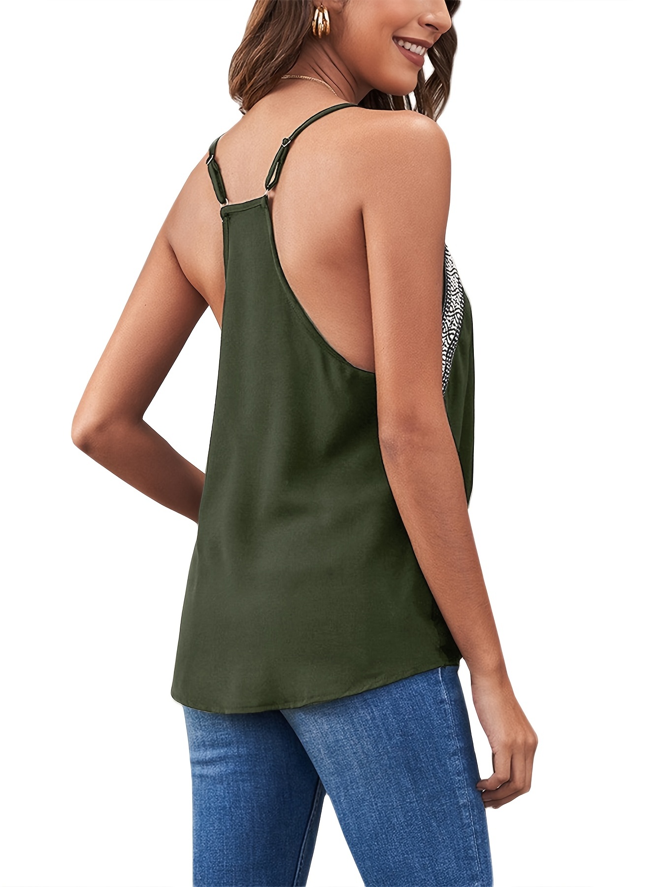 Olive green spaghetti sale strap tank top