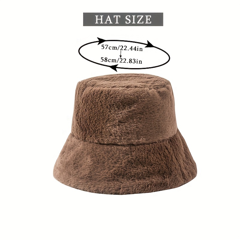 Solid Color Plush Bucket Hat Women Trendy Winter Warm Thick - Temu