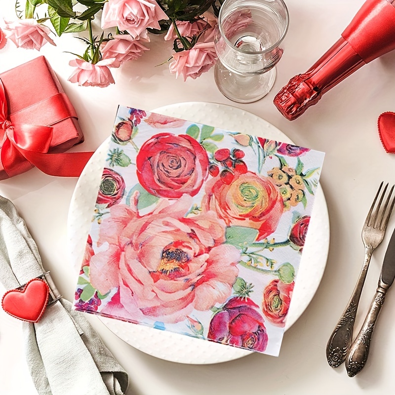 Vintage Floral Paper Napkins For Baby Shower Party Supplies - Temu