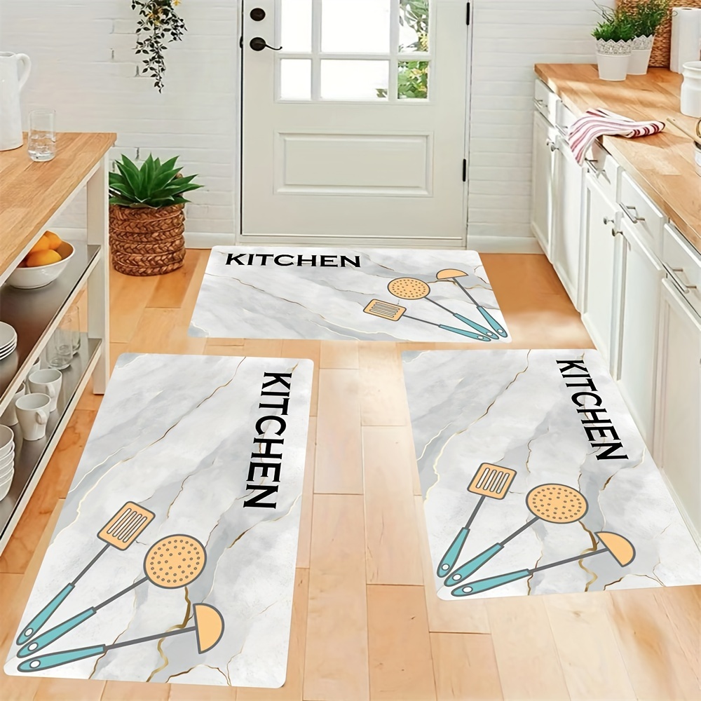  Moderne Küchenbodenmatte Mikrofaser Wohnzimmerteppich Küche Antirutschmatte  Wasserabsorbierende Fußmatte Schlafzimmerteppich NO.17 50X160cm