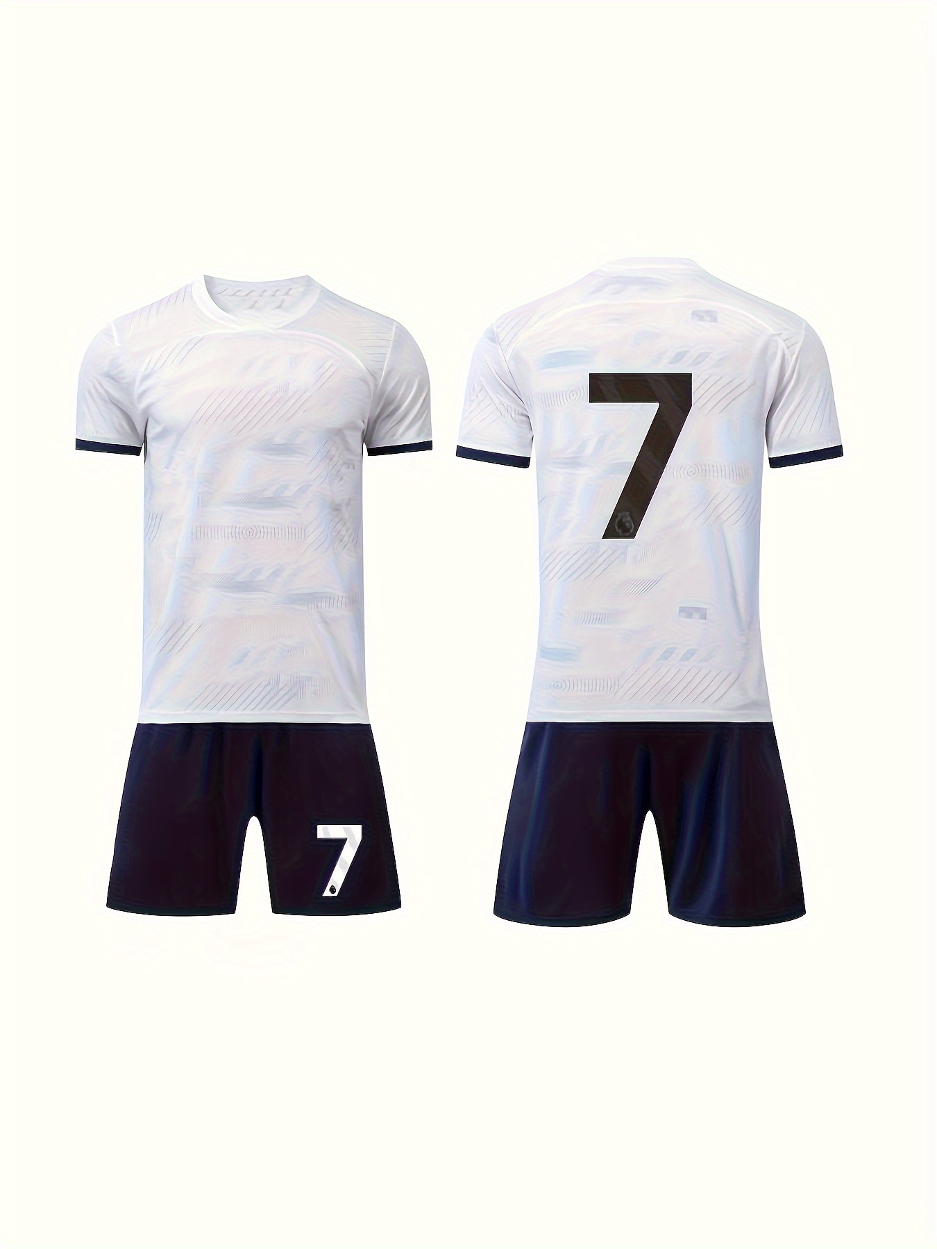 Traje de fútbol para niños, camiseta de fútbol con bloques de color # 7  para niños y pantalones cortos y calcetines transpirables activos para  competi